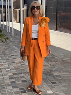 2Pcs Elegant Suit Pants Two-Piece Suit Jacket