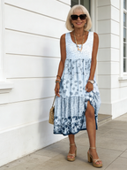 Sleeveless Printed Summer Round Neck Dress