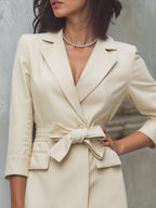 Tailored Blazer-Inspired Mini Dress With Belted Waist