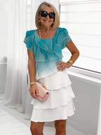 Evening Dress Best for Covering The Belly Loose Layer Chiffon Multi-layer Dress