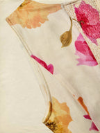 Maxi Cotton Dress, Sleeveless, V Neck, Floral, Belt Design, Vacation, Vintage, Apricot