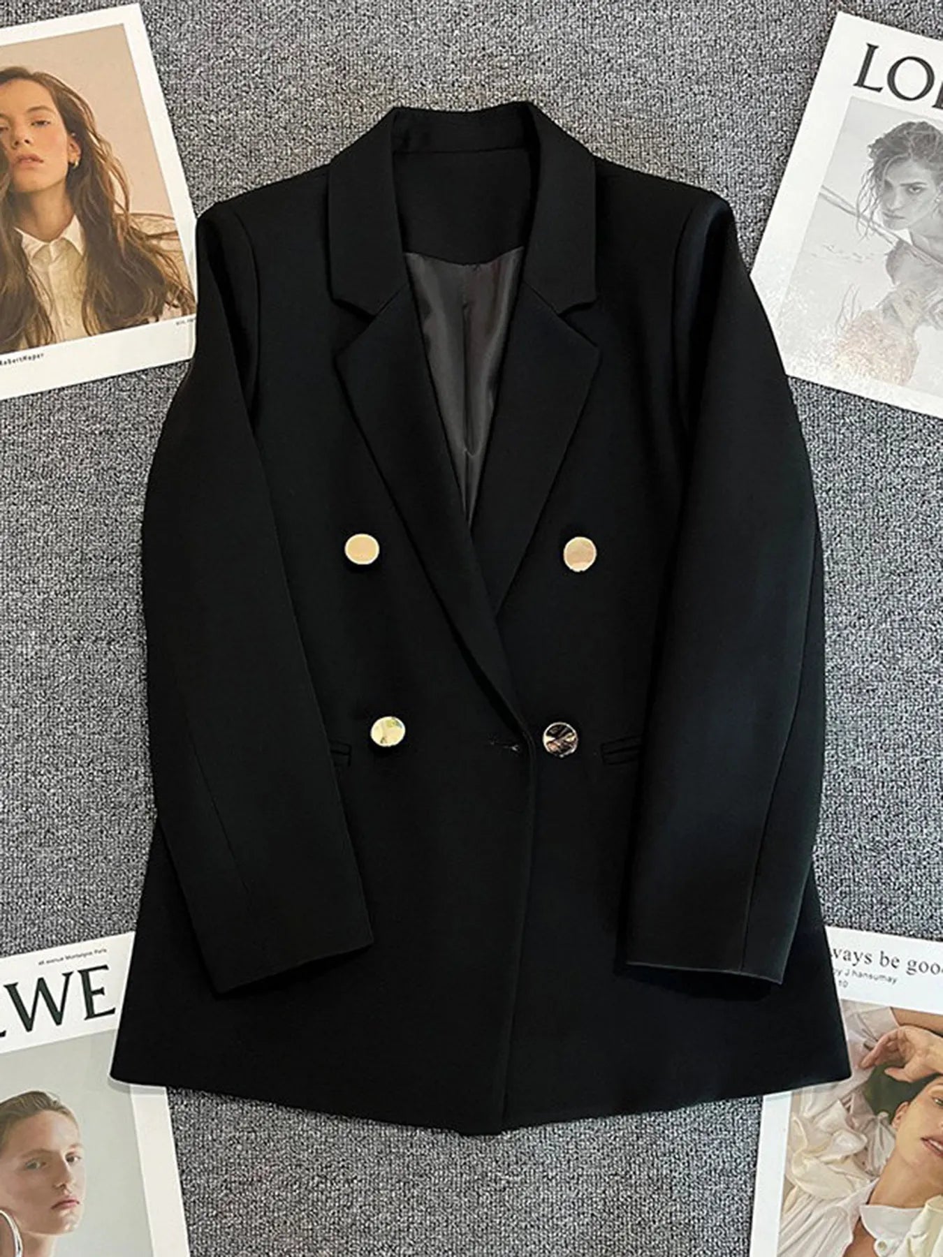 Classic Blazer Solid Color Leisure Cotton Coat for Women