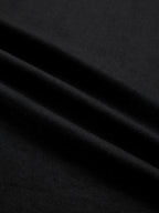 Linen Shirt, Half Sleeve, V Neck, Plain, Lace, French Vintage, Black