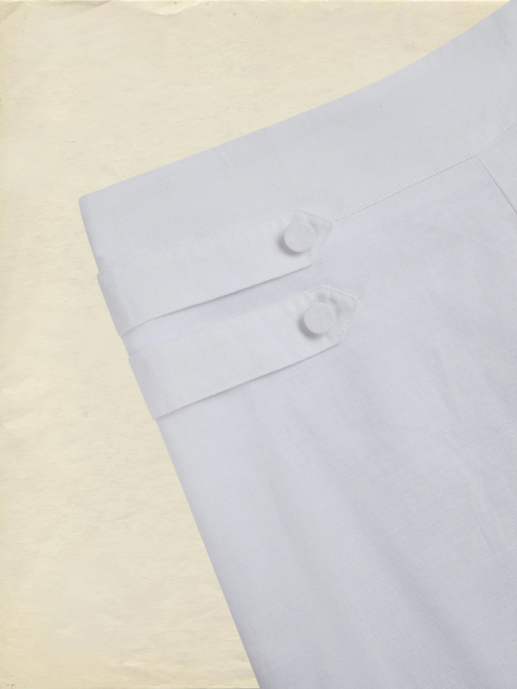 Cotton Pants, Plain, French Vintage, White