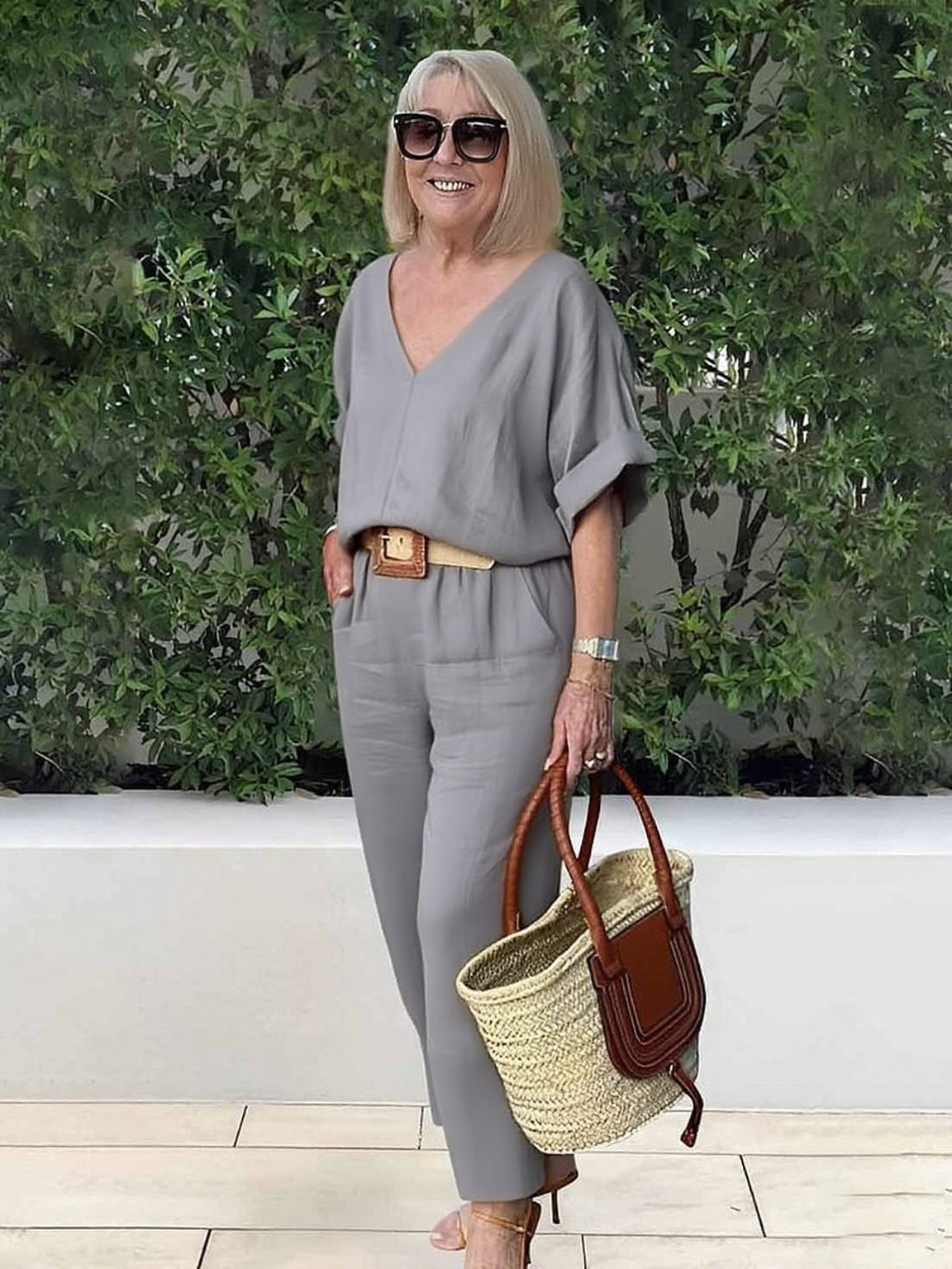 Cotton and Linen Two-piece Button Style Casual and Soft