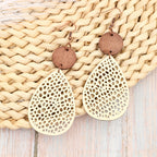 Boho Style Dangle Earrings Hollow Waterdrop Design Match Daily Outfits Party Accessories Gift For Family/ Friends/ Lover