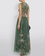Nature Embroidered Mesh Dress Gown