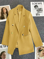 Classic Blazer Solid Color Leisure Cotton Coat for Women