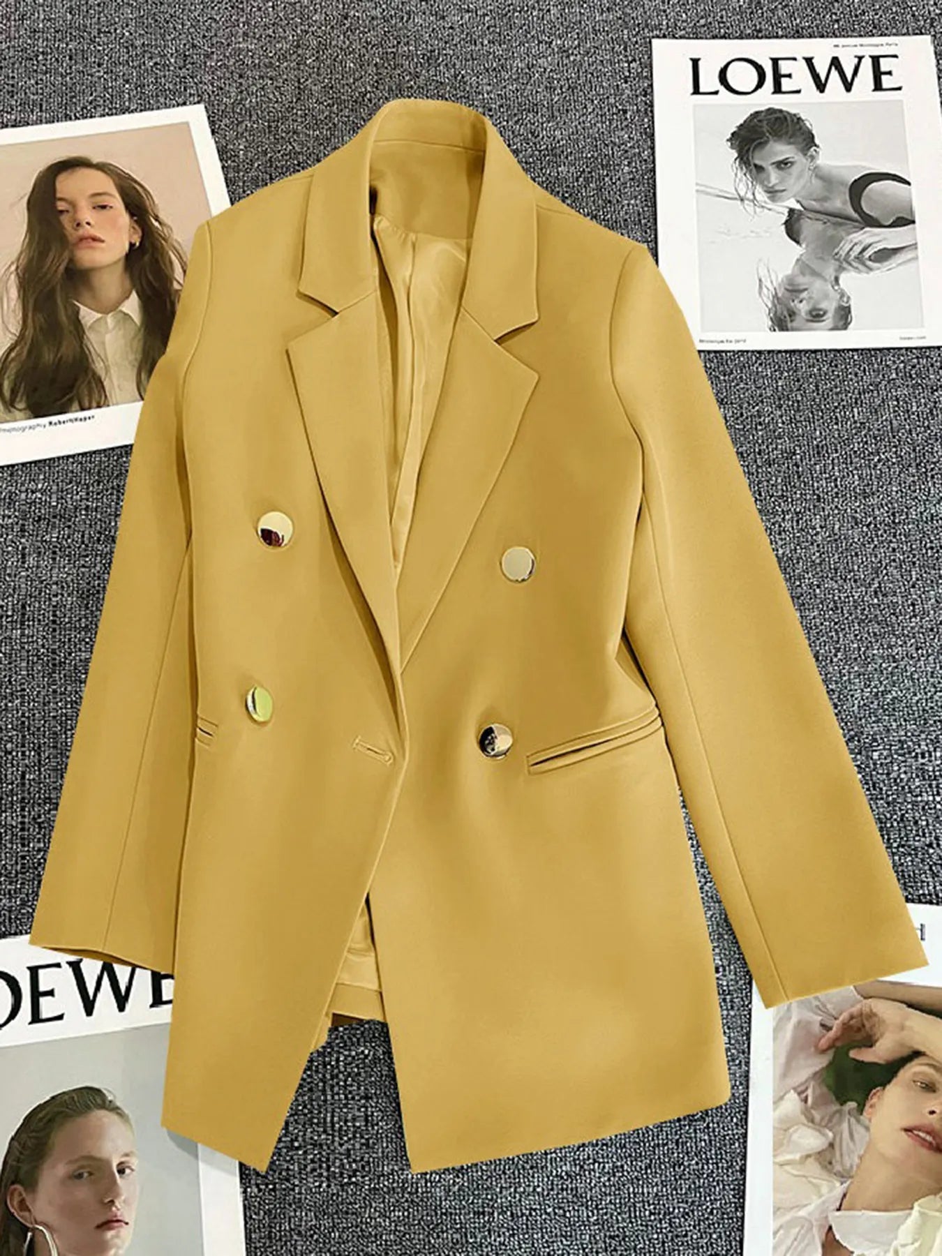 Classic Blazer Solid Color Leisure Cotton Coat for Women
