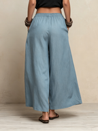 Light Wash Tencel Wide-Leg Palazzo Pants – Effortless Airy Style