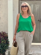 Vest Casual Crew Neck Plain Tank Top