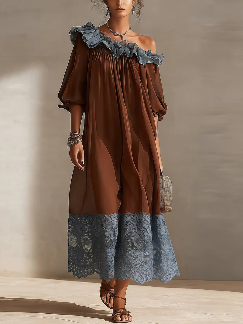 Stylish And Elegant Lace-paneled Dress