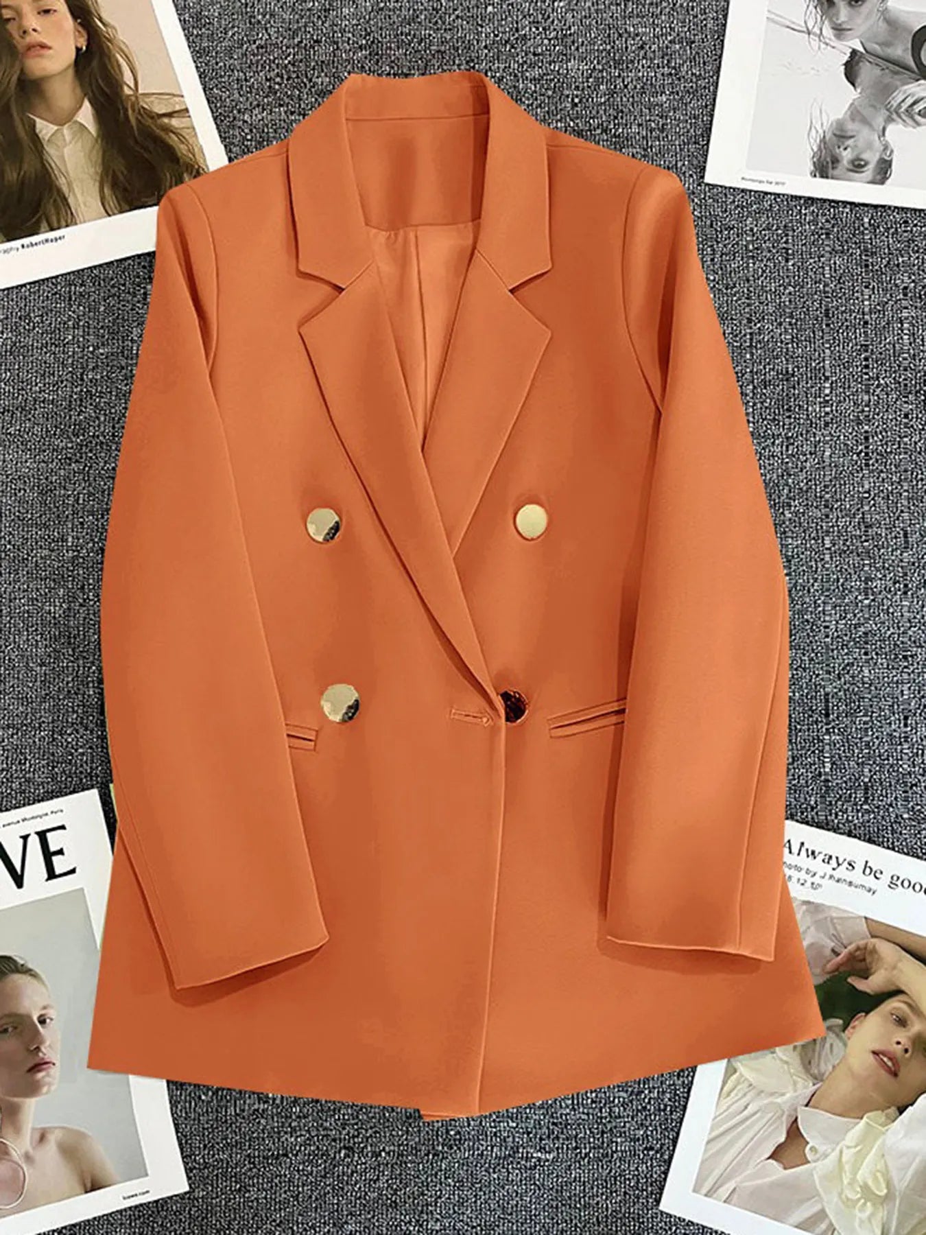 Classic Blazer Solid Color Leisure Cotton Coat for Women