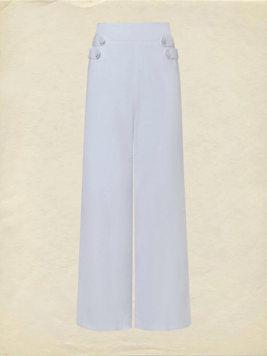 Cotton Pants, Plain, French Vintage, White