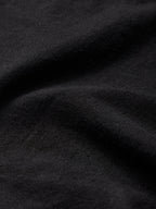 Maxi Linen Dress, Half Sleeve, V Neck, Plain, Button Design, Vintage, Black