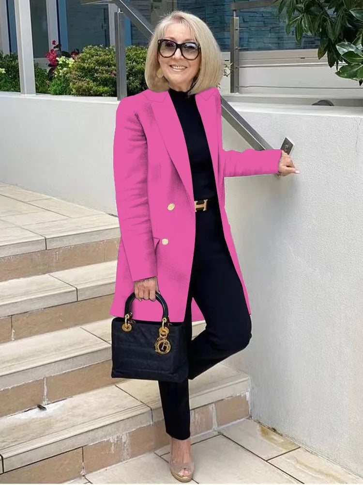 Classic Blazer Solid Color Leisure Cotton Coat for Women
