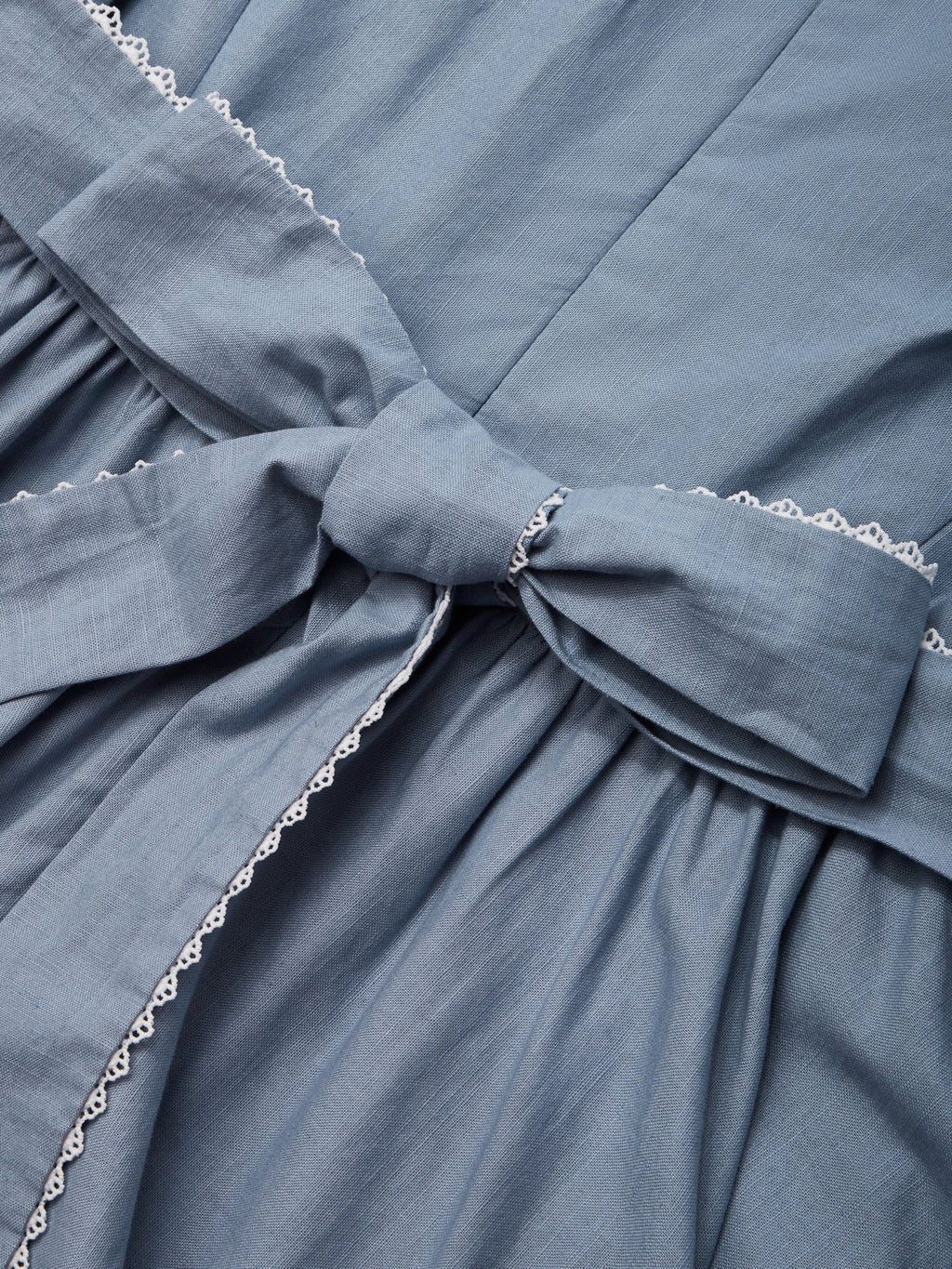 Linen Midi Dress, Sleeveless, Crew Neck, Plain, Vintage, Blue
