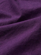 Maxi Cotton Dress, Half Sleeve, Turtleneck, Plain, Button Design, Vintage, Deep Purple, Halloween