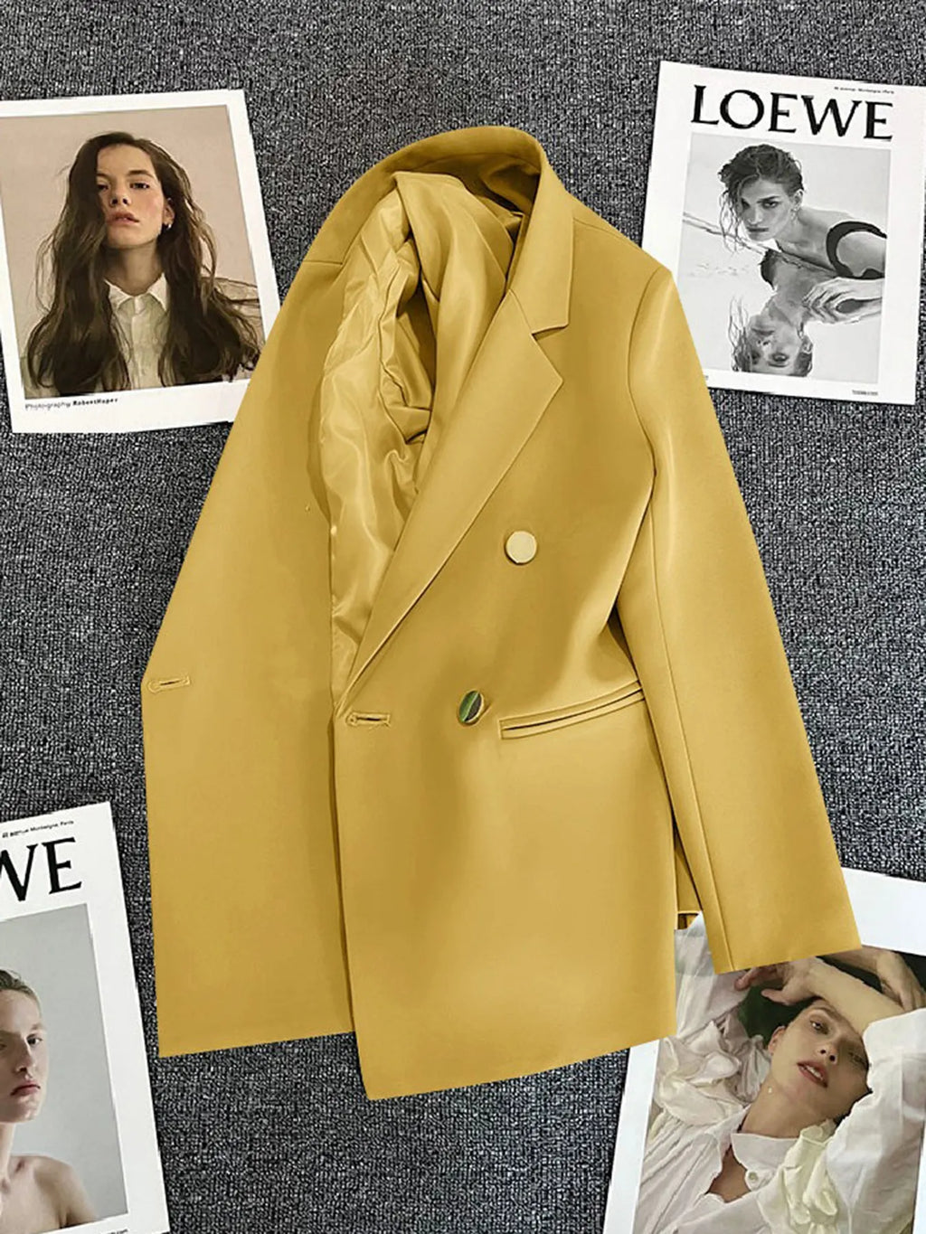 Classic Blazer Solid Color Leisure Cotton Coat for Women