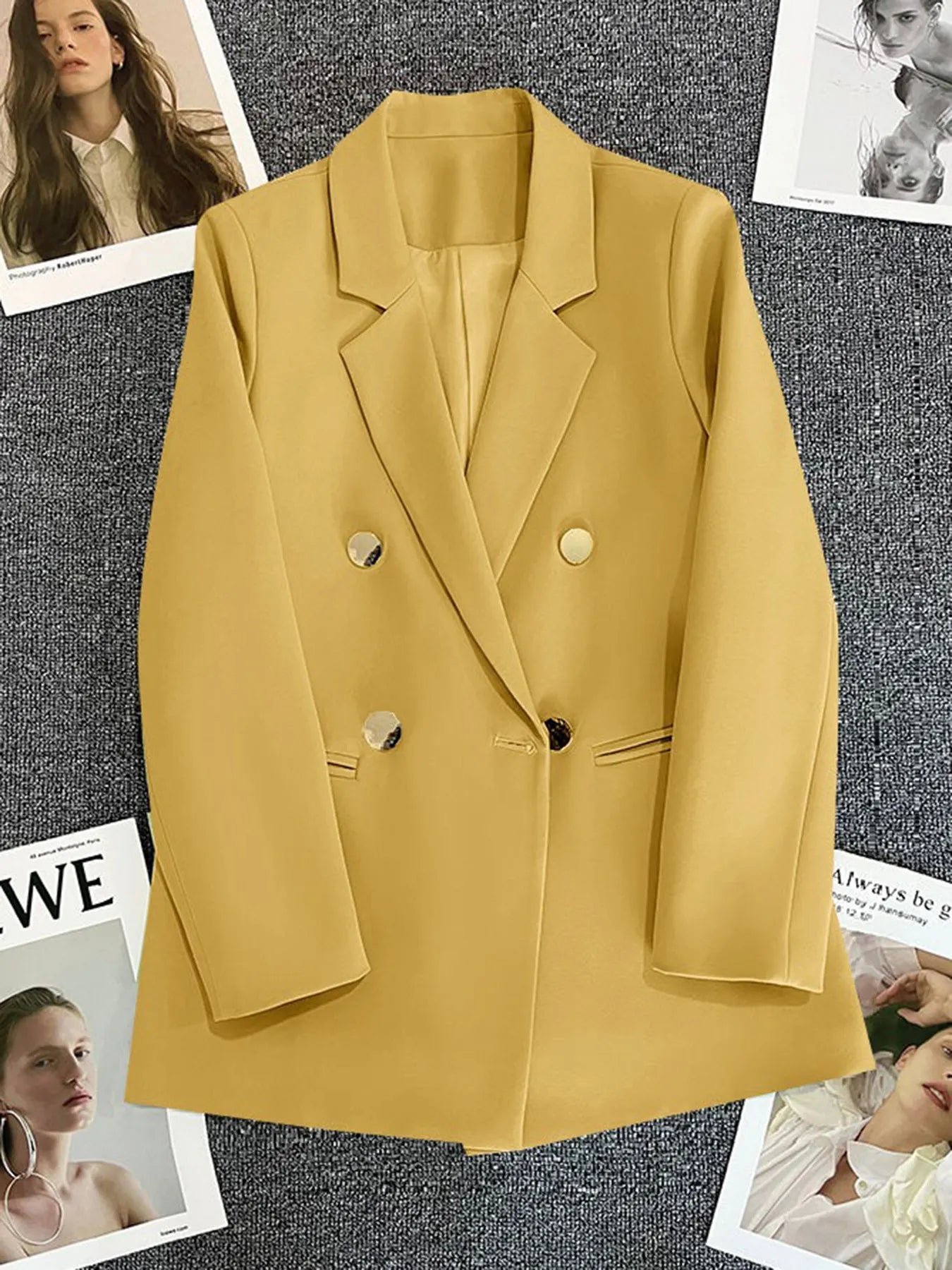 Classic Blazer Solid Color Leisure Cotton Coat for Women