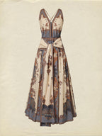 Maxi Cotton Dress, Sleeveless, V Neck, Floral, Belt Design, Vacation, Vintage, Apricot