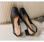 Sandals Summer Square Head Word with Thick Heels Cool Slippers