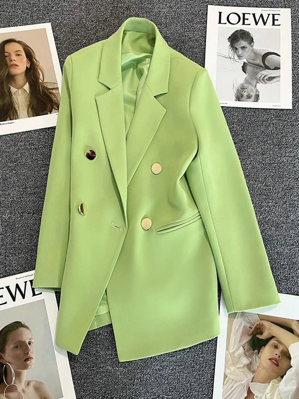 Classic Blazer Solid Color Leisure Cotton Coat for Women
