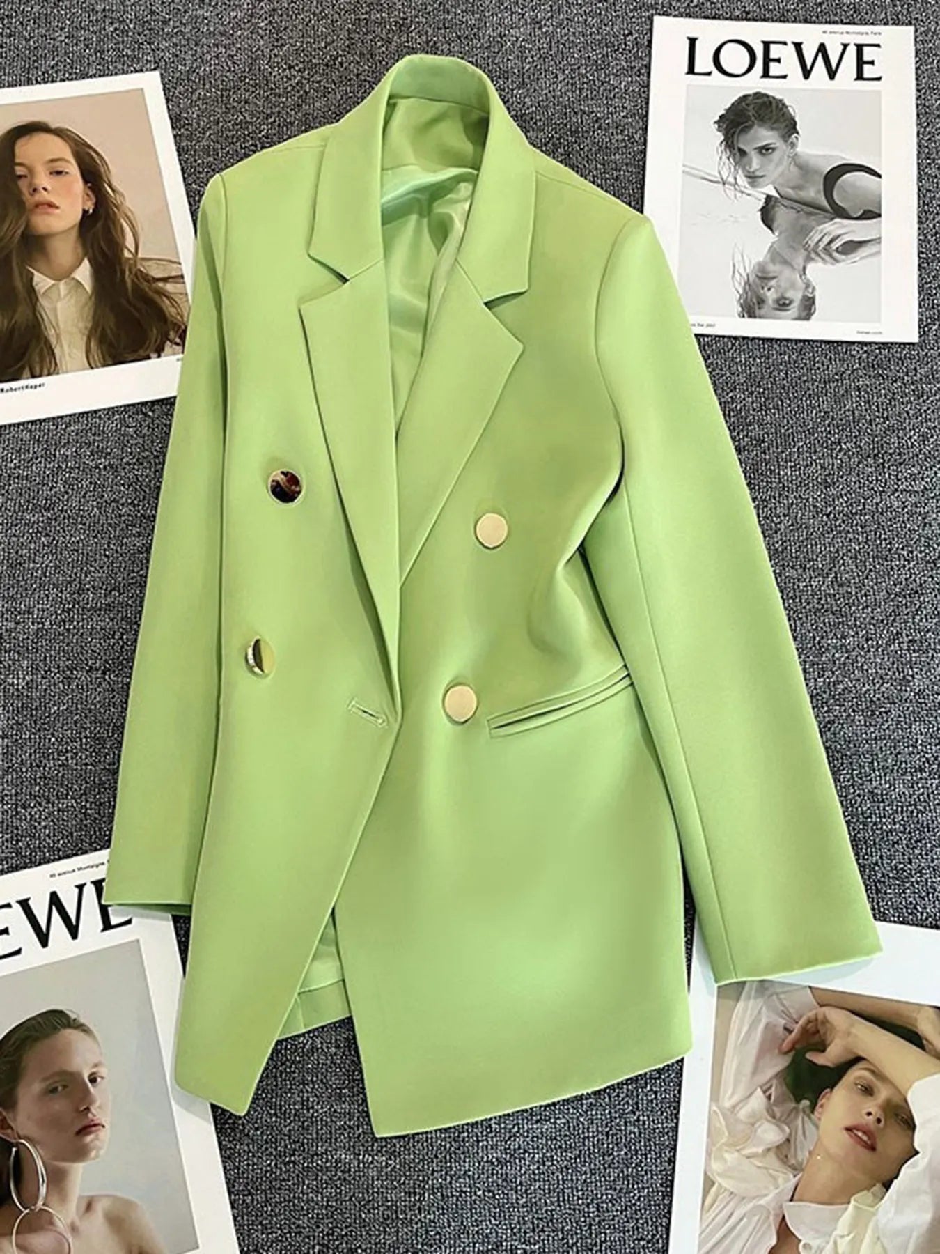Classic Blazer Solid Color Leisure Cotton Coat for Women