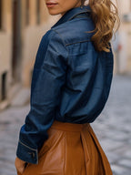 [24-hour shipping out]Casual Loose Denim Long Sleeve Blouse