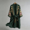 Japanese Maple Leaf Print Linen Blend Kimono