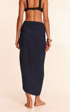 Navy Floaty Woven Rectangle Sarong