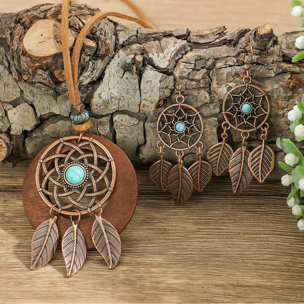 3pcs Boho Ethnic Long Sundry Colors Tassel Pendant Necklaces For Women Retro Rhinestone Drip Oil Alloy Necklace