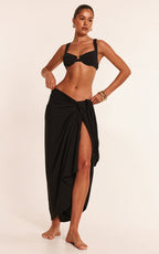 Black Linen Look Rectangle Sarong