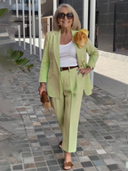 2Pcs Elegant Suit Pants Two-Piece Suit Jacket