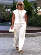 Two-piece Set Sleeveless Casual Elastic Daily Set
