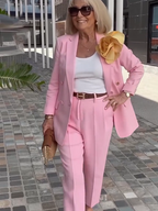 2Pcs Elegant Suit Pants Two-Piece Suit Jacket