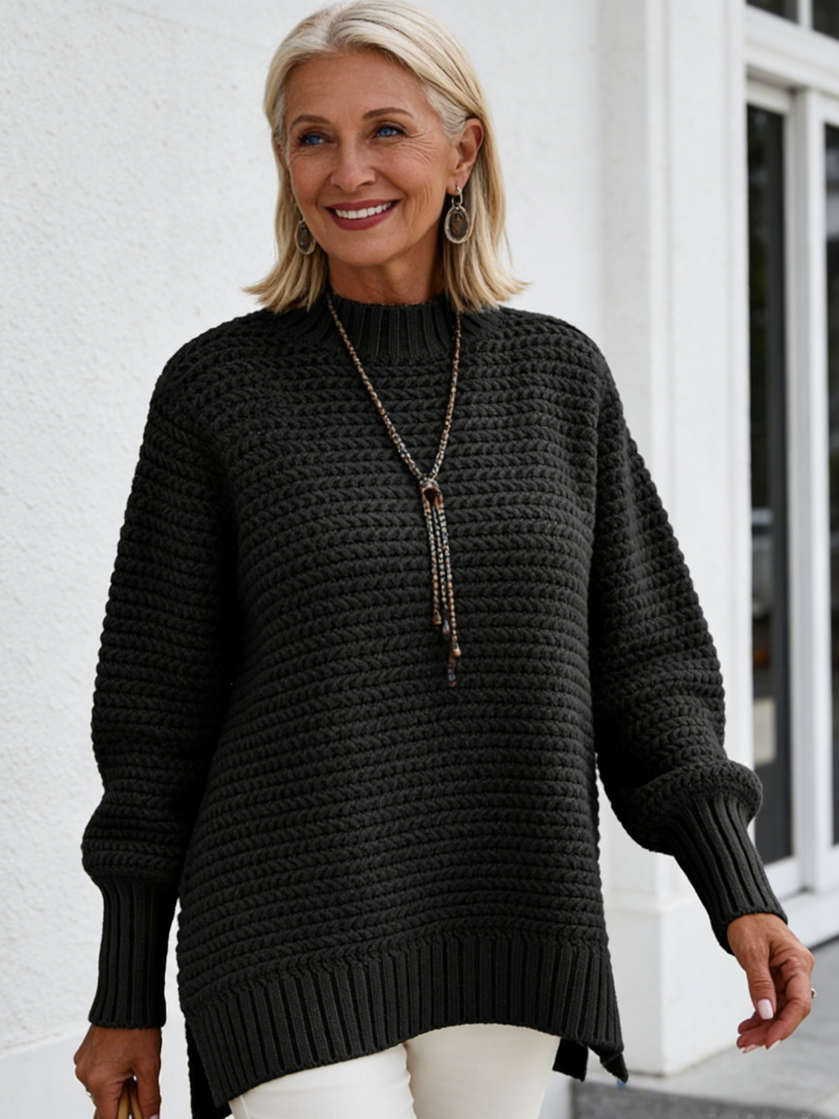 Loose Lazy Wind Long Sleeve Pullover Knitted Sweater Women