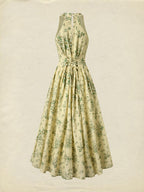 Maxi Cotton Dress, Sleeveless, V Neck, Floral, 3D Floral (Detachable), Vacation, Vintage, Yellow