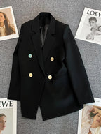 Classic Blazer Solid Color Leisure Cotton Coat for Women