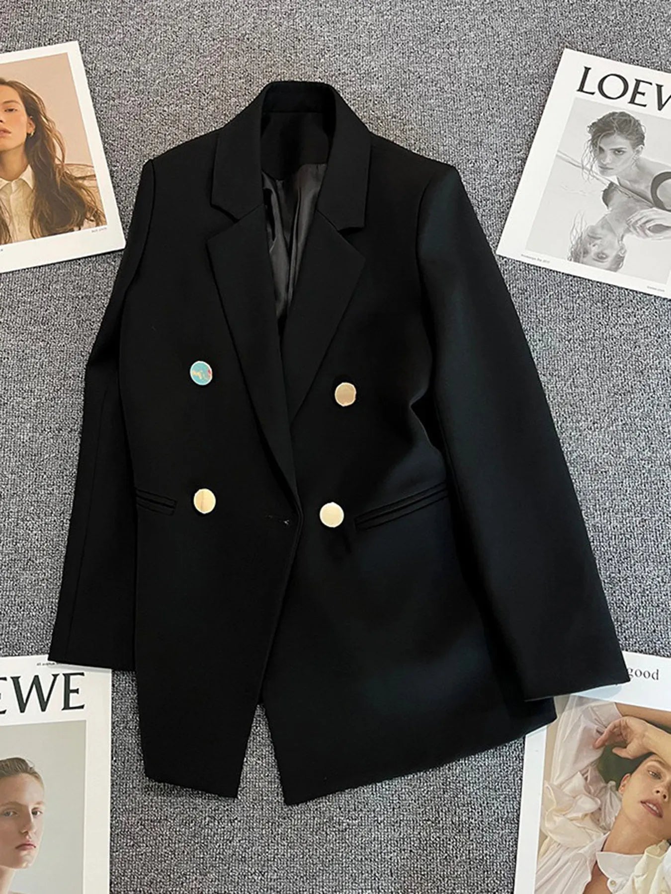 Classic Blazer Solid Color Leisure Cotton Coat for Women