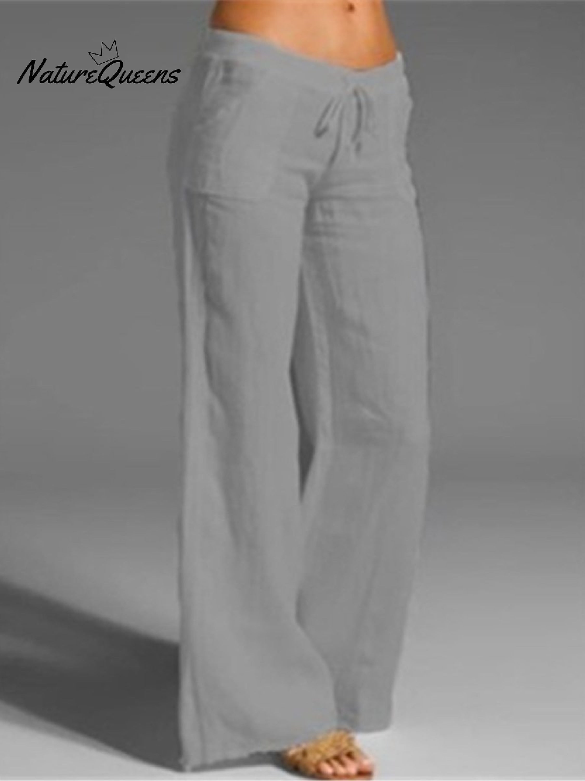 Women's Pocket Cotton and Linen Slacks