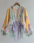 Summer cardigan with gradient stitching and embroidery aa9a