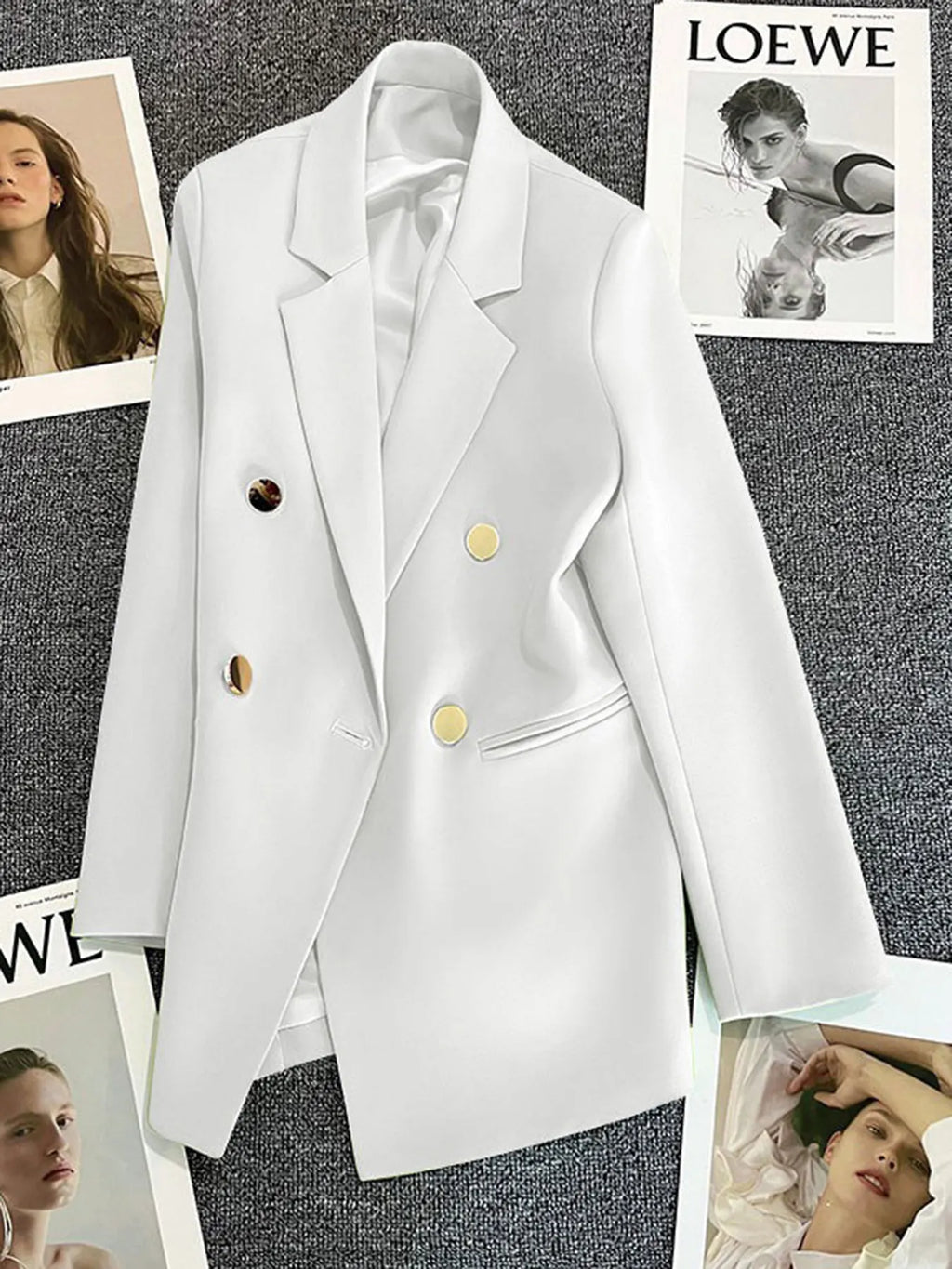 Classic Blazer Solid Color Leisure Cotton Coat for Women