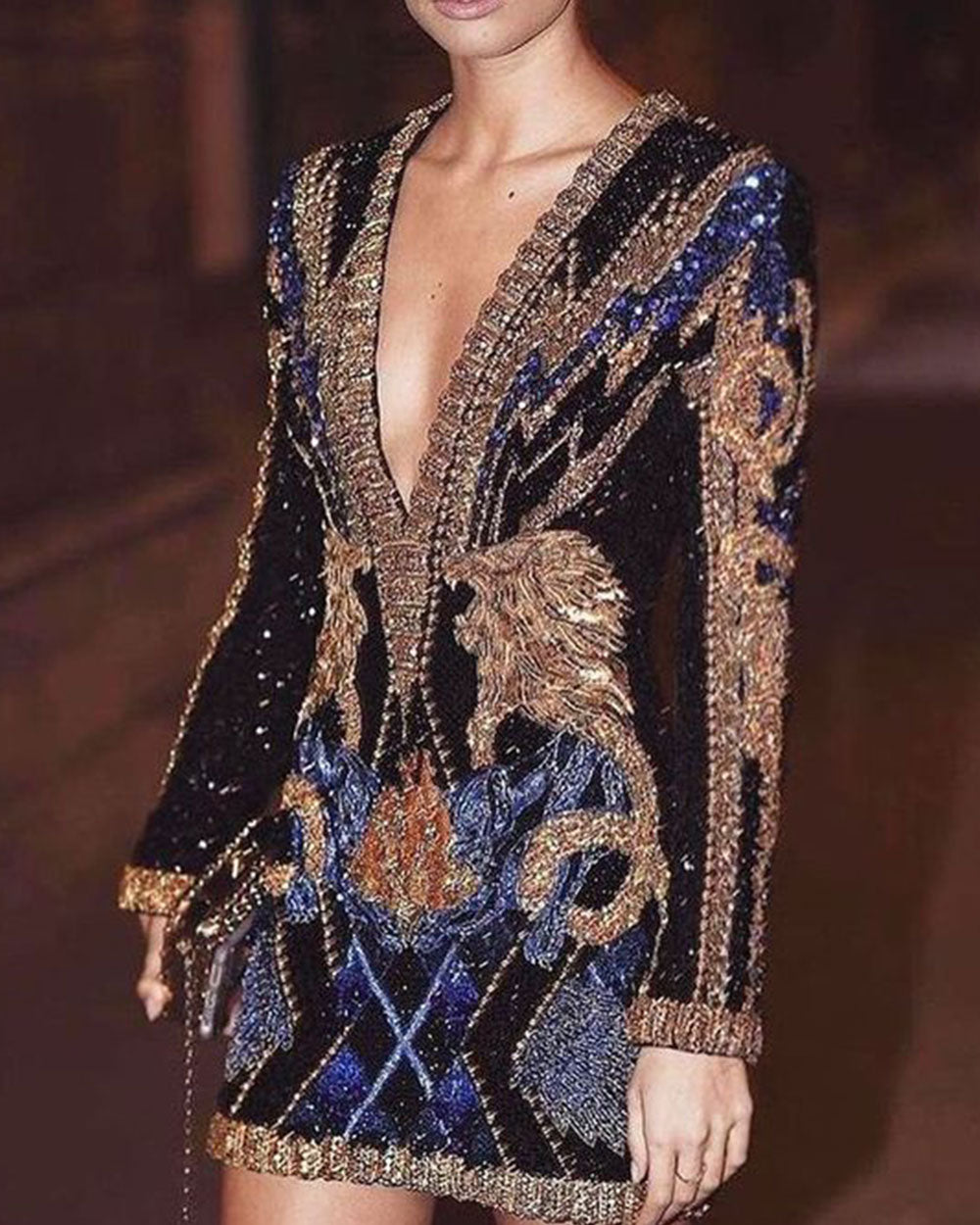Sexy Sequin Crystal Mini Dress - 01