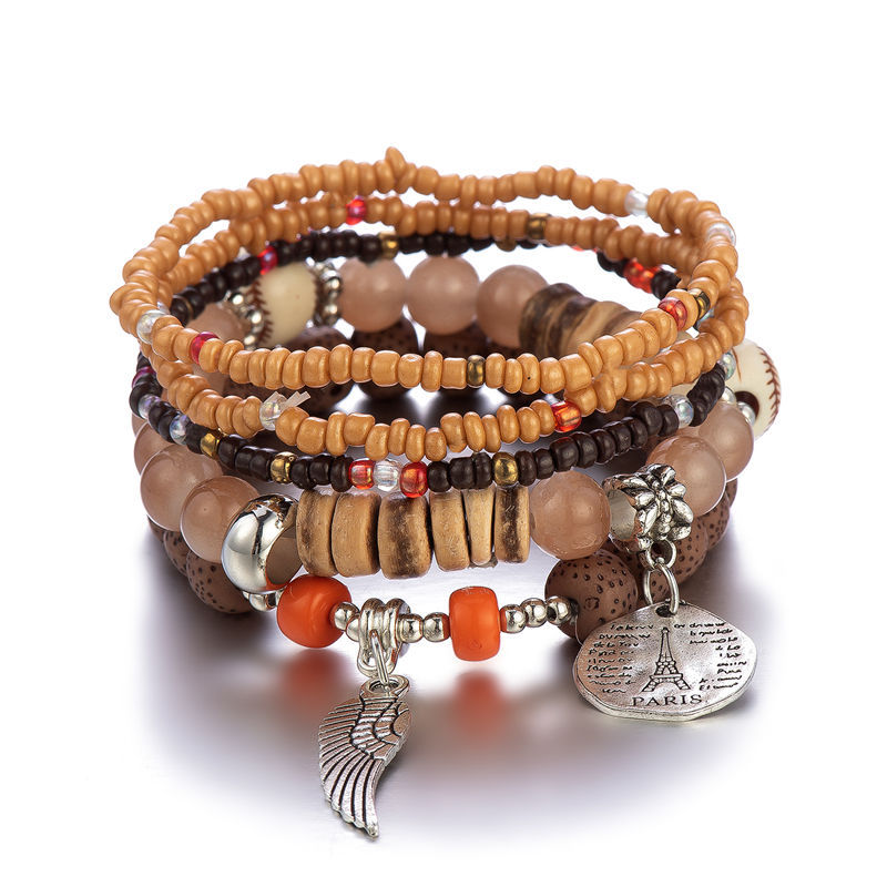 Bracelet Color Bohemian Multi-Layer Stretch Bead Bracelet Ornament