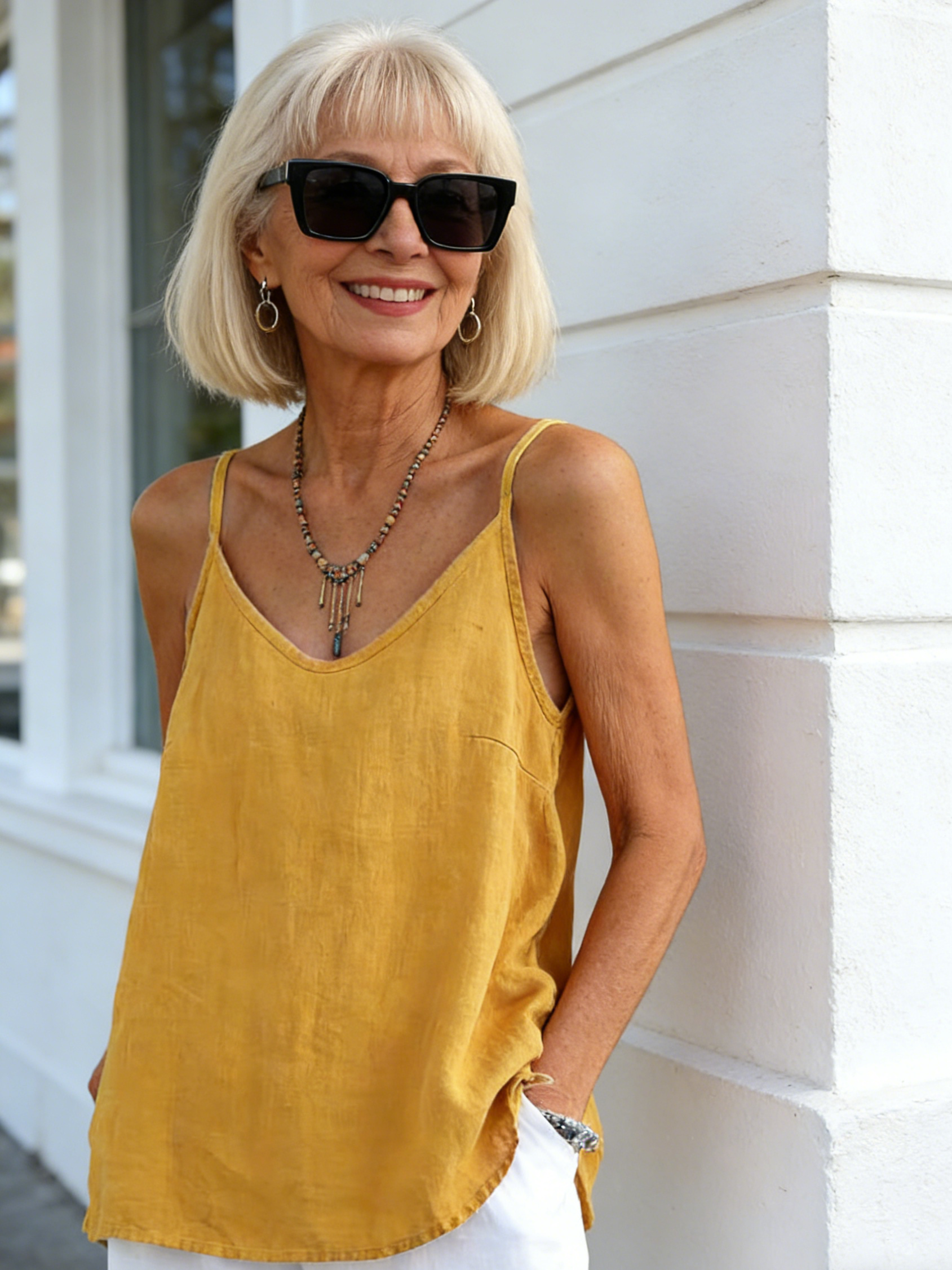 Vest Loose Linen Inner Match Sleeveless Top