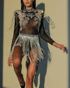 Elegant and stylish fringed jumpsuit for women