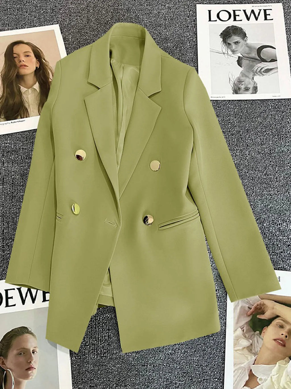 Classic Blazer Solid Color Leisure Cotton Coat for Women