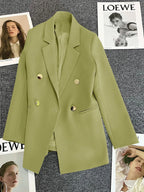 Classic Blazer Solid Color Leisure Cotton Coat for Women