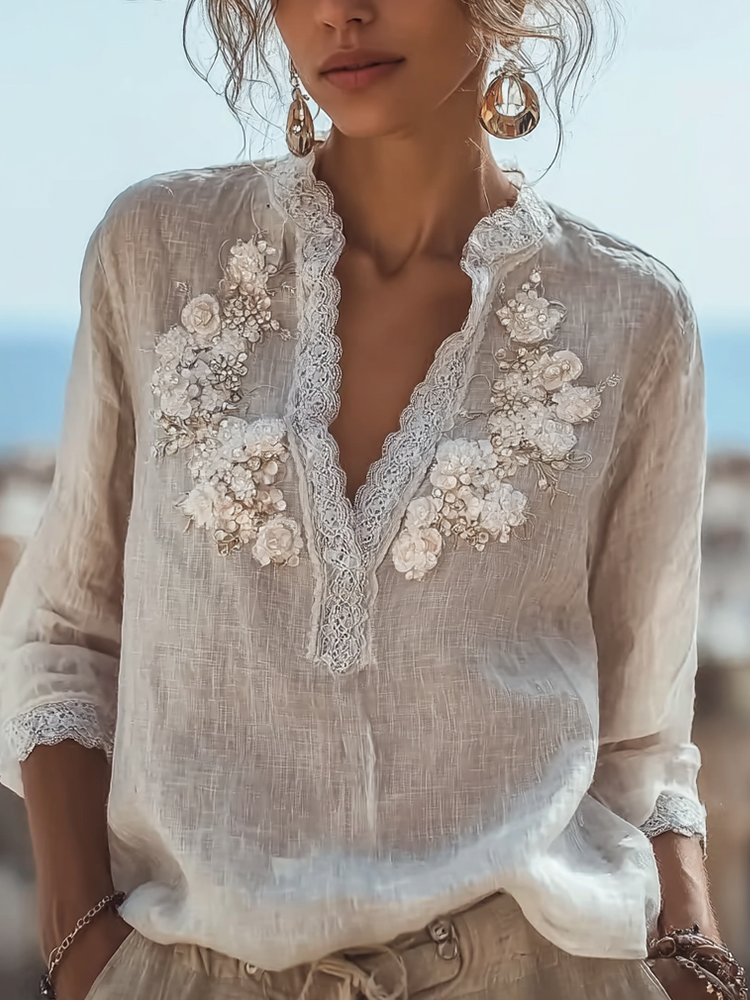 Bohemian Casual Women's Linen Shirt